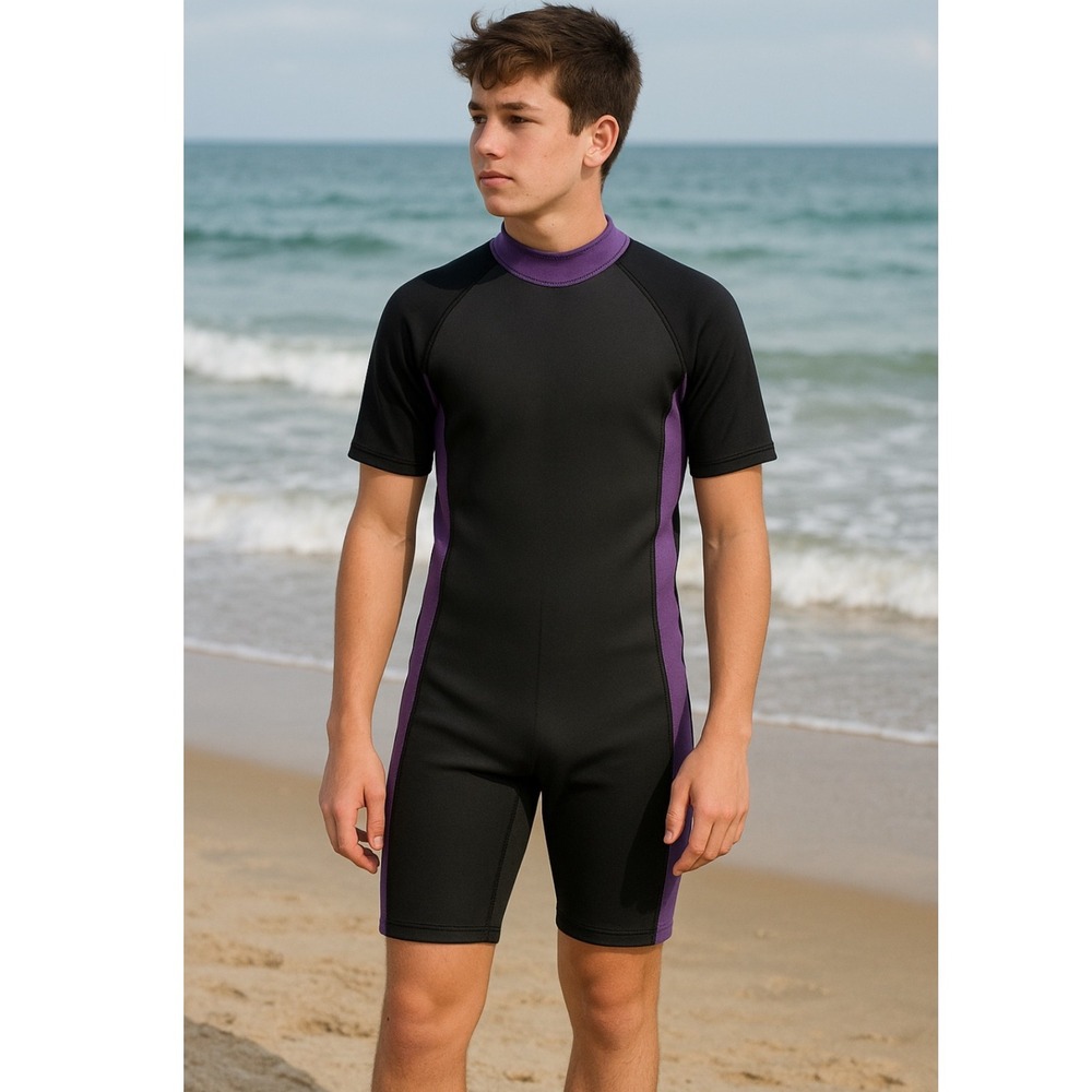 Casad Wetsuit Dive Skin Swim Surf Boarding Water Sports Black Purple Size Medium